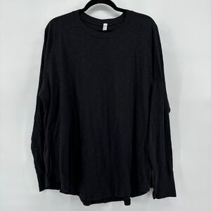 Zella All Day Long Sleeve Cotton Slub T-Shirt Mens XL Black